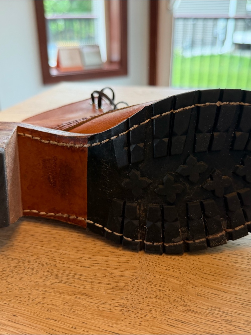 Red Wing Shoes Tan Leather Lace-Up Work Boots - Picture 7 of 9